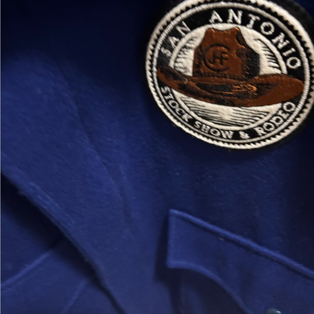 Blue/Brown Rodeo Sponsor Embroidered Jacket - Picture 5 of 7